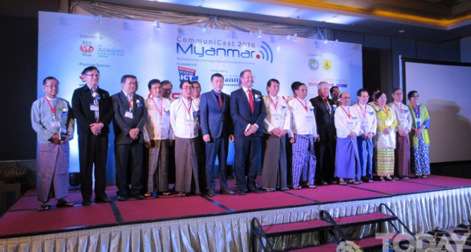 A jont-ceremony of CommuniCast Myanmar 2016 and International Myanmar ICT Exhibition 2016